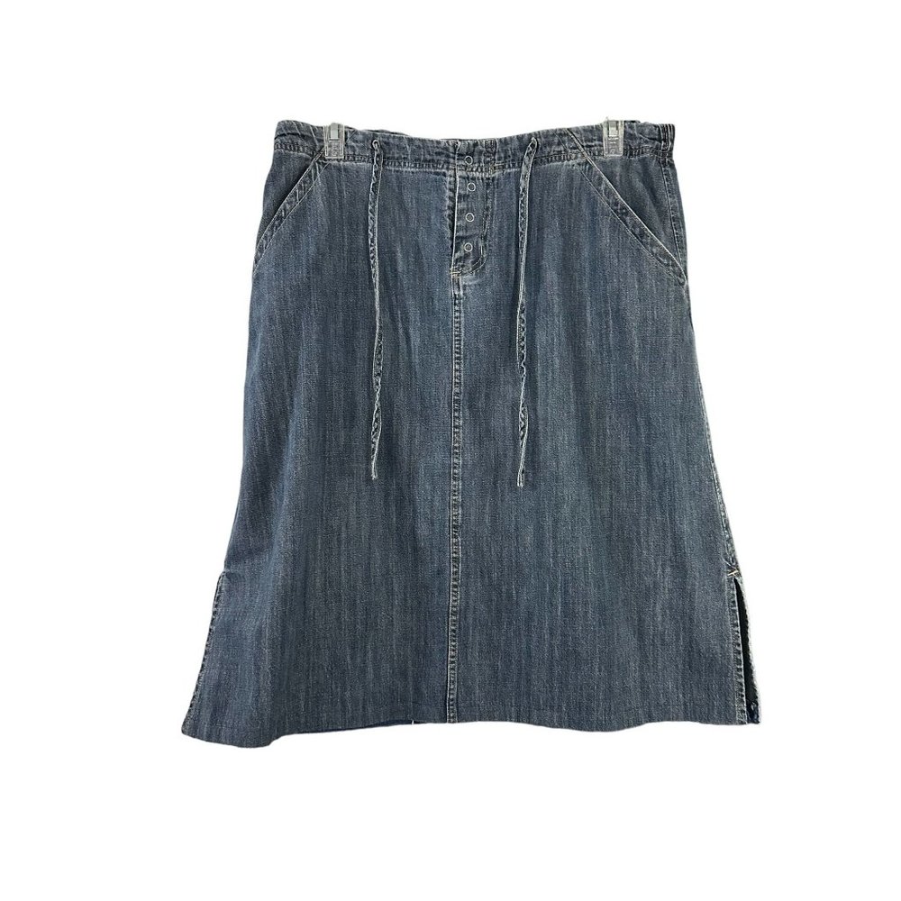 Christopher Banks‎ Skirt Womans14W Slit Side Snap Closure  Drawstring Pockets